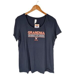 University of Virginia Grandma T Shirt XL Black Cotton Knit Scoop Neck NEW